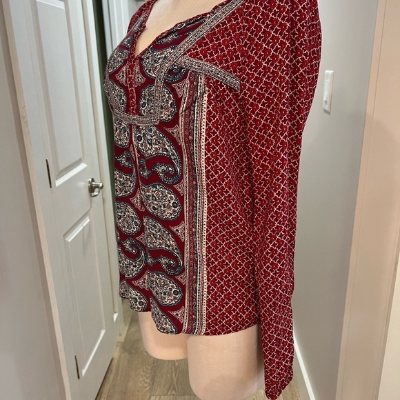 Lucky Brand Rayon Multicolor Long Sleeve Blouse - Picture 5 of 14
